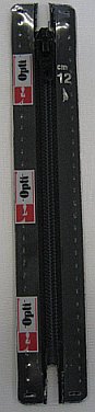 Rits 20cm kleur 0 (zwart) Opti