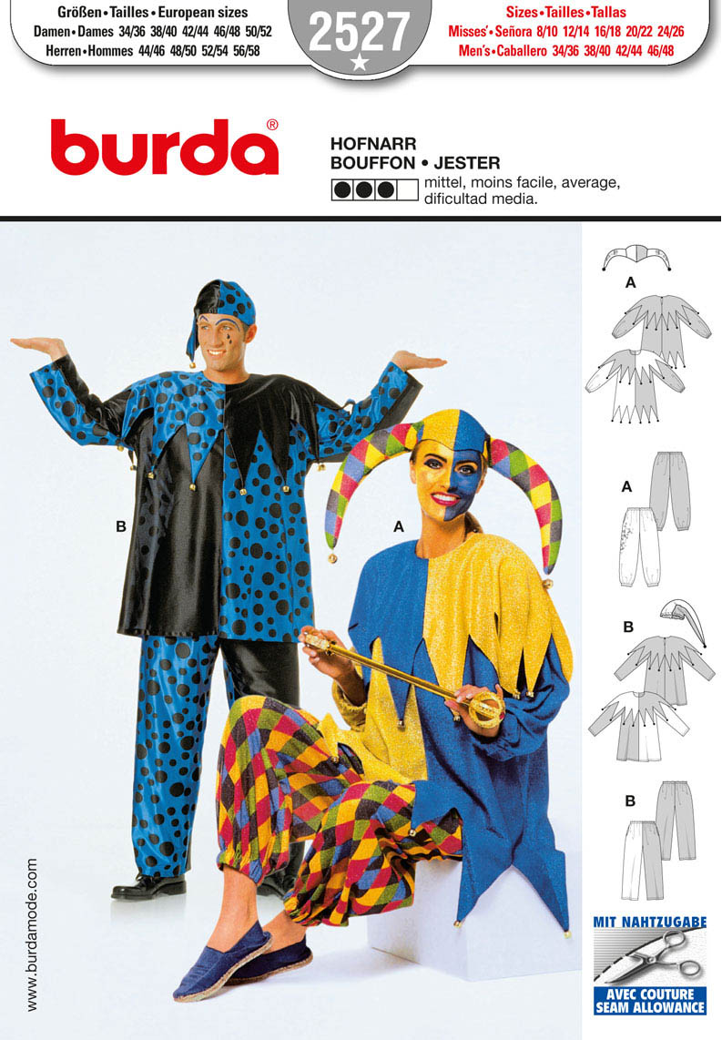 Hofnar (34/36-50/52) Burda 2527 -  Patronen - multi