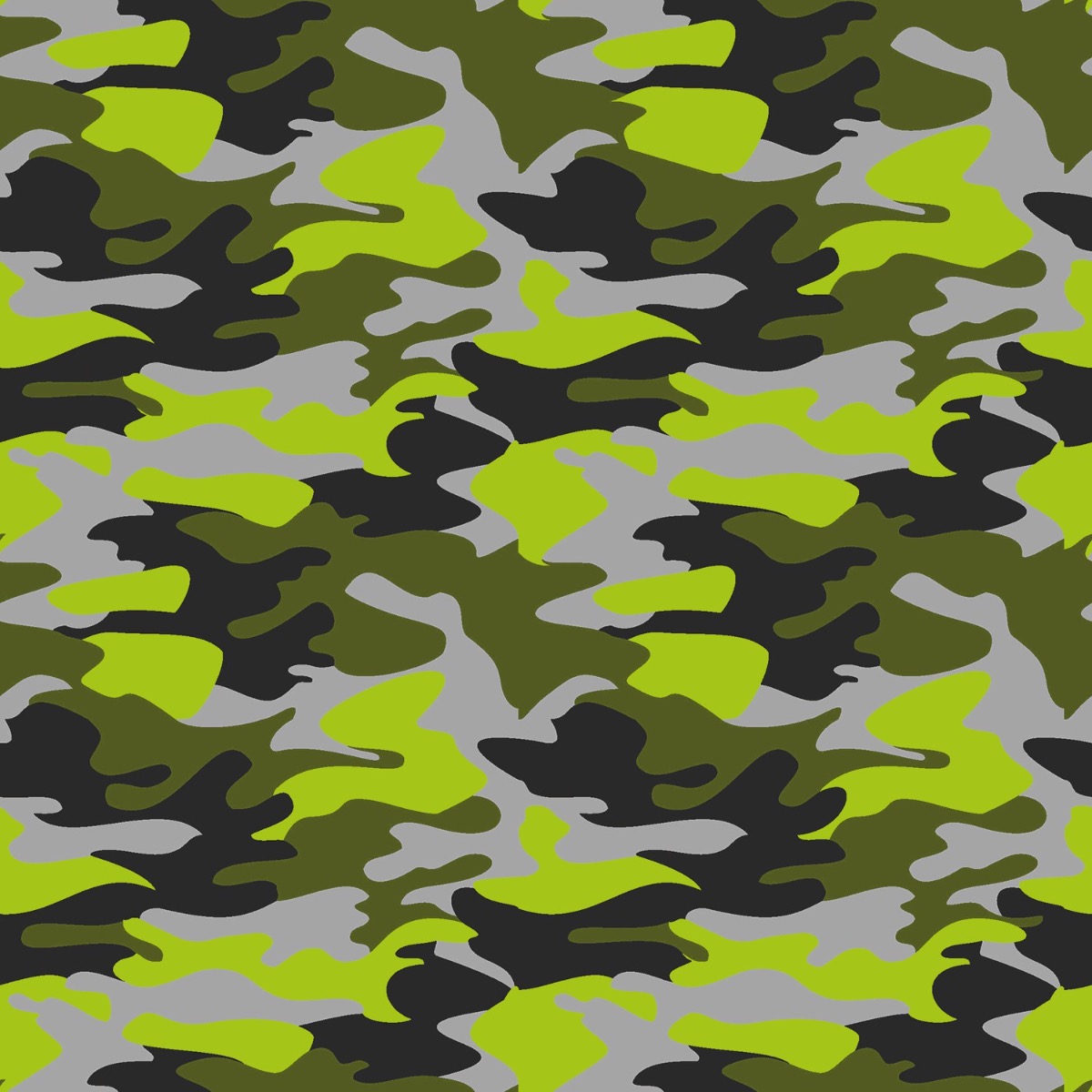 stretch tricot met lime zwart mos grijs camouflage print