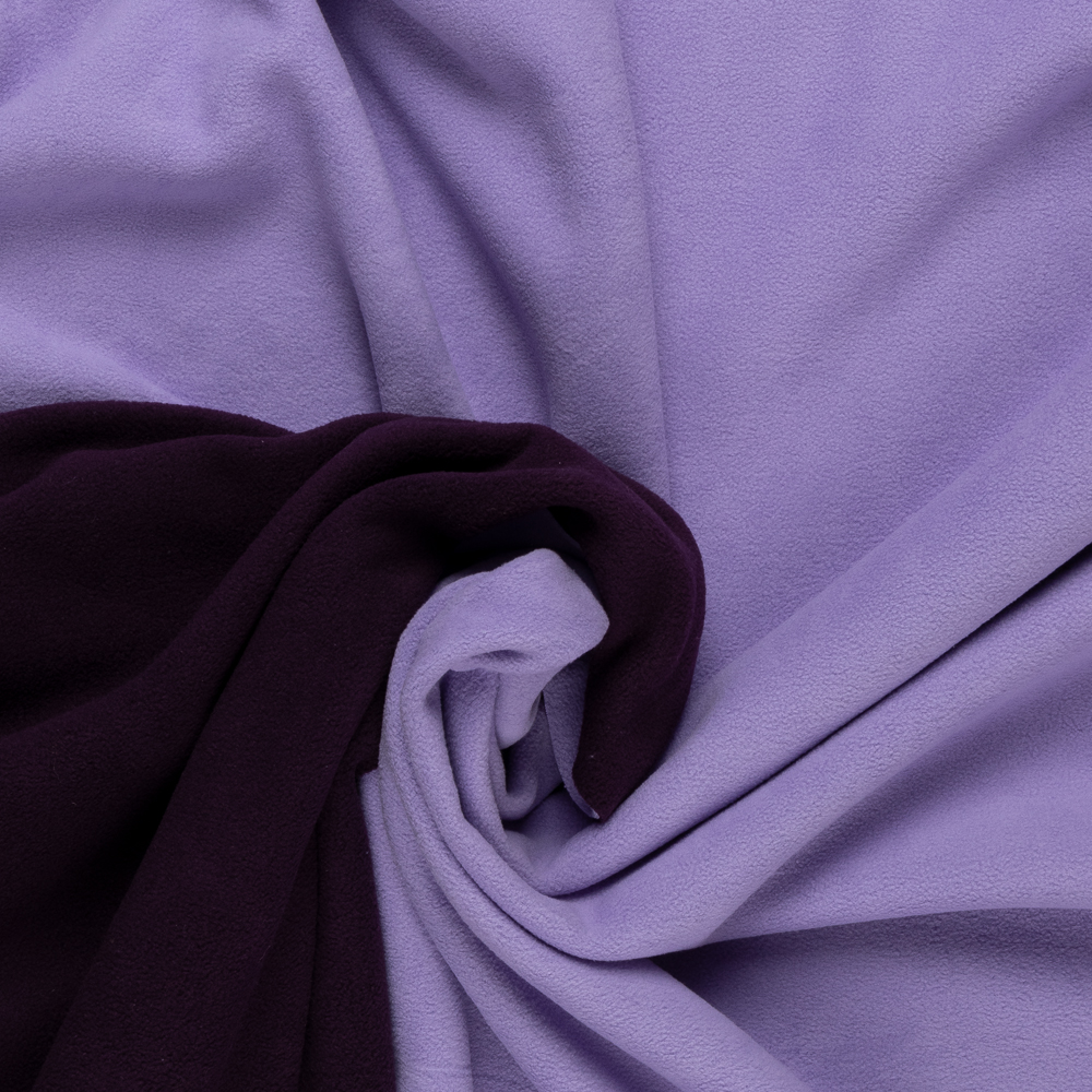 aubergine lila double face fleece