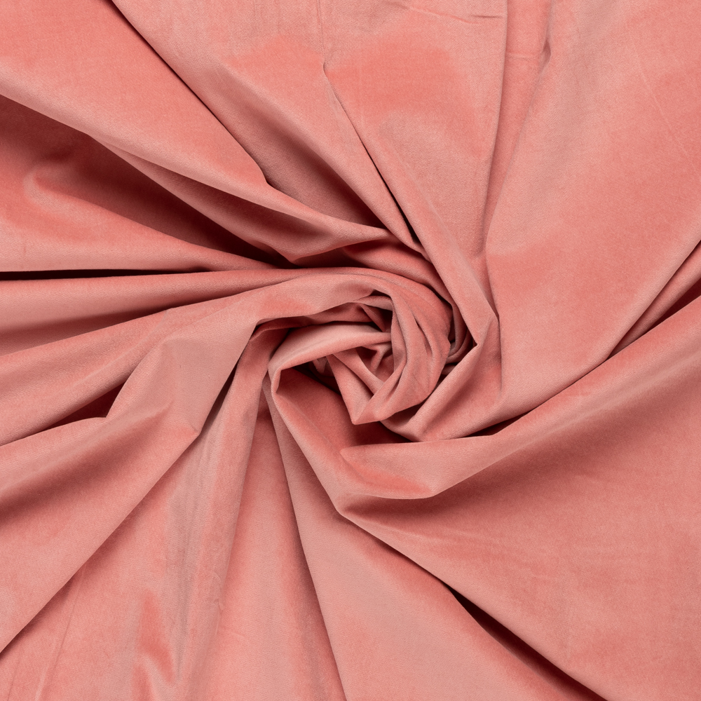 zalm roze stretch velours