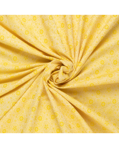 wit kanarie geel jacquard met bloemen Italiaans import