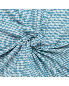 turquoise ivoor pied de poule couture bouclé stof