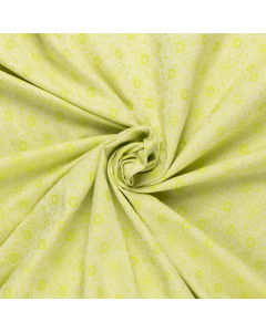wit limoen groen jacquard met bloemen Italiaans import