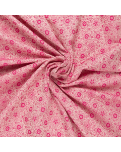 wit hard roze jacquard met bloemen Italiaans import