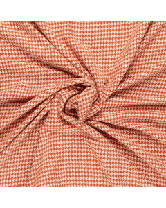 oranje ivoor pied de poule couture bouclé stof