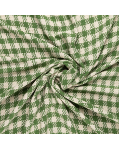 kiwi groen ivoor pied de coque couture bouclé stof