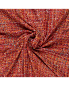 oranje rood fuchsia couture bouclé stof Italiaans import