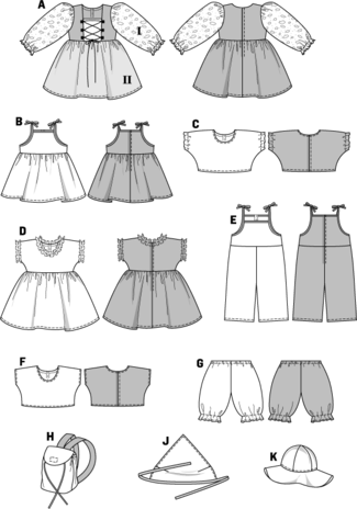 Poppenkleding | Katoenen luier en slabber | Voor poppen van 32 en 38 cm