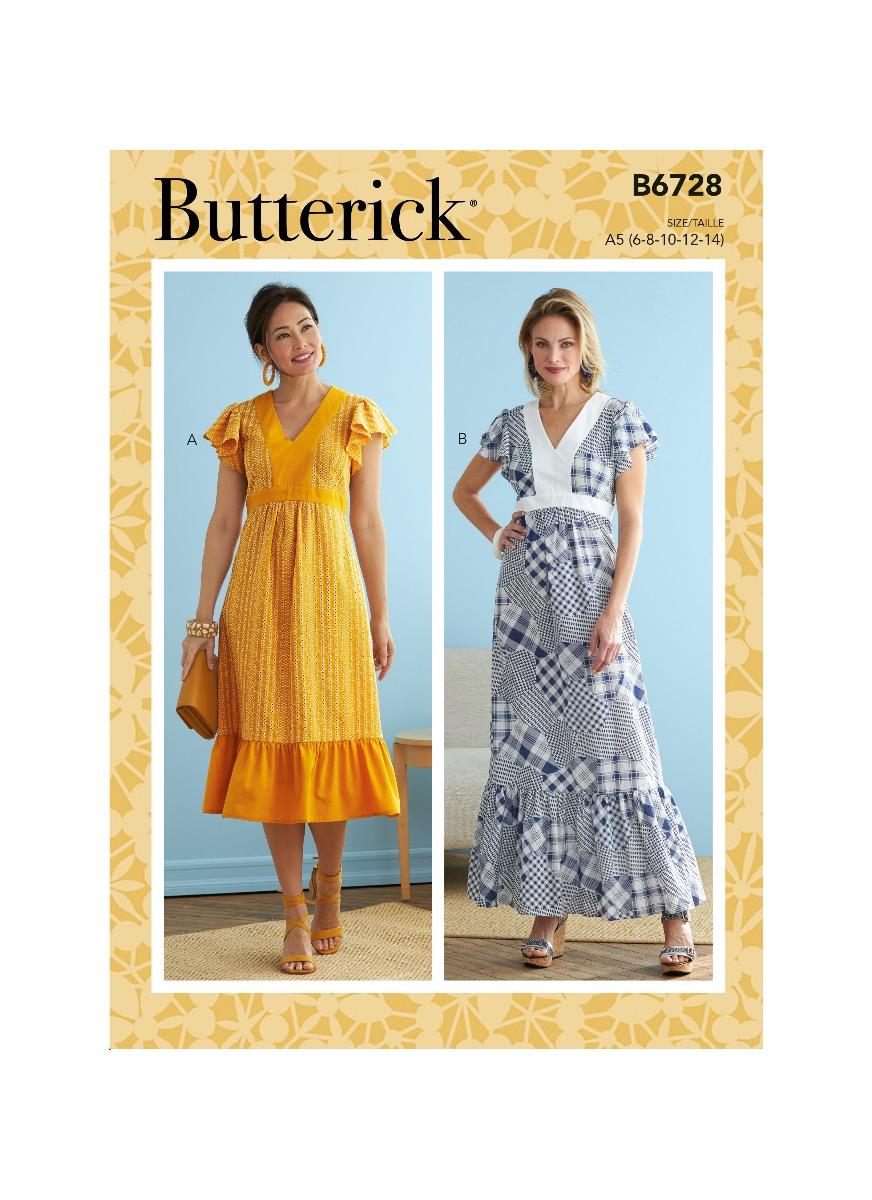 landbouw breed als resultaat jurk (maat 32-40) Butterick 6728 - Böttger