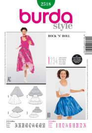 Böttger Stoffenwinkel - rock 'n' roll met petticoat (maat 34-50) Burda 2518 - burda2518