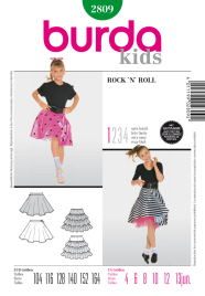 Böttger Stoffenwinkel - rock 'n' roll met petticoat (maat 104-164) Burda 2809 - burda2809