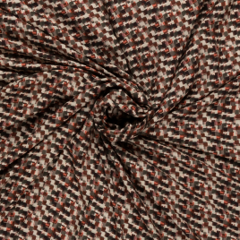 Böttger Stoffenwinkel - brique room zwart viscose met abstract blokjes dessin  - 58890