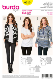 Böttger Stoffenwinkel - jasje, shirt en tuniek (maat 36-50) Burda 6610 - burda6610
