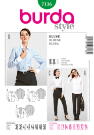 Böttger Stoffenwinkel - blouse (maat 36-50) Burda 7136 - burda7136