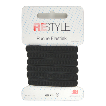 ReStyle Ruche Elastiek, 2m/10mm, zwart