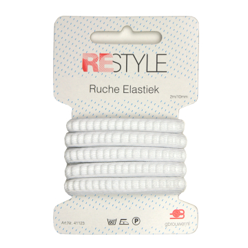 ReStyle Ruche Elastiek, 2m/10mm, wit