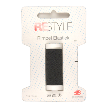 ReStyle Rimpel Elastiek, 20m, zwart