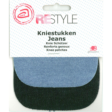 jeans kniestukken, 2 paar