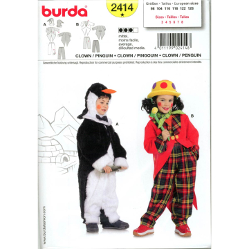 clown en pinguïn (maat 98-128) Burda 2414