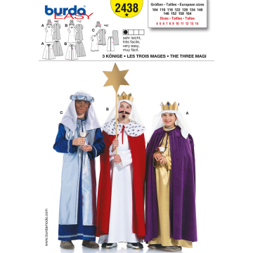 drie koningen (maat 104-164) Burda 2438