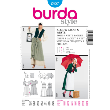jurk, jasje en gilet (maat 36-48) Burda 2457
