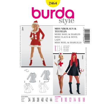 kerstvrouw, verpleegster en duivelin (34-44) Burda 2464