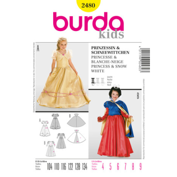 sneeuwwitje en prinses (maat 104-134) Burda 2480