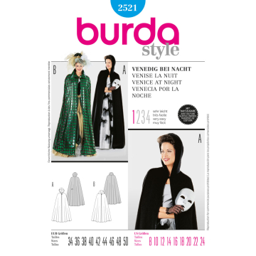 Venetiaanse cape (maat 34-50) Burda 2521