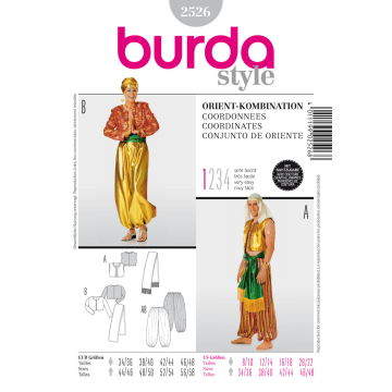 orientaalse kleding (maat 34/36-46/48) Burda 2526
