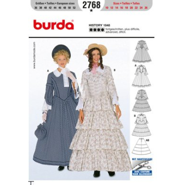 historische jurk (maat 36-52) Burda 2768