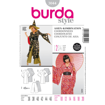 Aziatische dame en heks (maat 36/38-54) Burda 3044