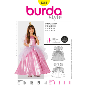 prinses (maat 104-140) Burda 4364