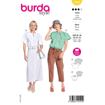 blouse (maat 36-48) Burda 5666