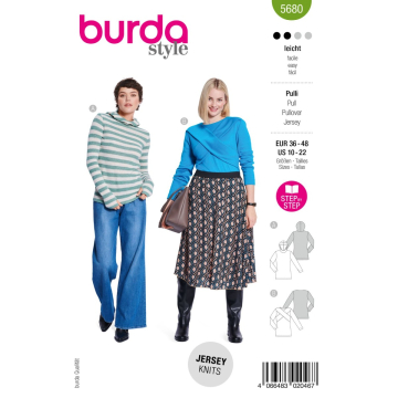 pullover (maat 36-48) Burda 5680