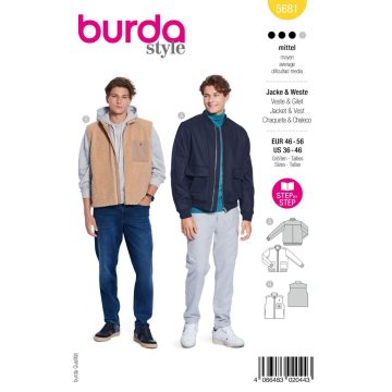jack en vest (maat 46-56) Burda 5681