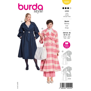 mantel (maat 36-48) Burda 5683