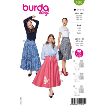 rok (maat 34-44) Burda 5690