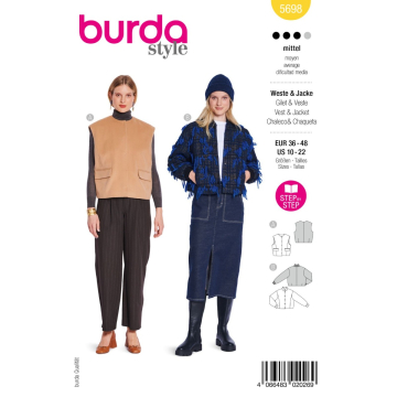 vest (maat 36-48) Burda 5698