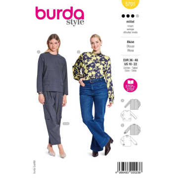 blouse (maat 36-48) Burda 5701