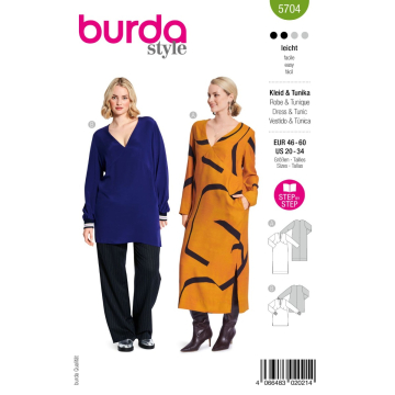 jurk en tuniek (maat 46-60) Burda 5704