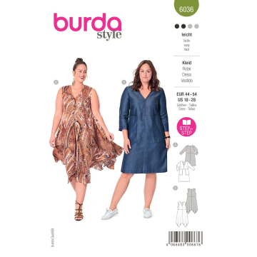 jurk (maat 44-54) Burda 6036
