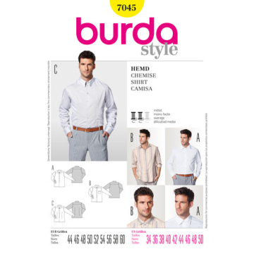 overhemd (maat 44-60) Burda 7045