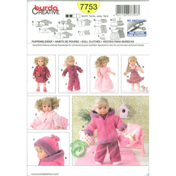 poppenkleertjes (30-35 en 40-45 cm) Burda 7753