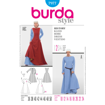 historische jurk (maat 36-50) Burda 7977