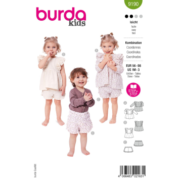 shirtje en broekje (maat 56-98) Burda 9190