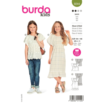 jurkje en blouse (maat 104-146) Burda 9244