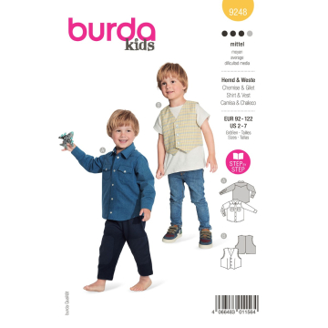 blouse en gilet (maat 92-122) Burda 9248