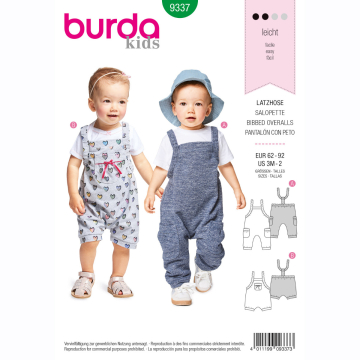 tuinbroek (maat 62-92) Burda 9337