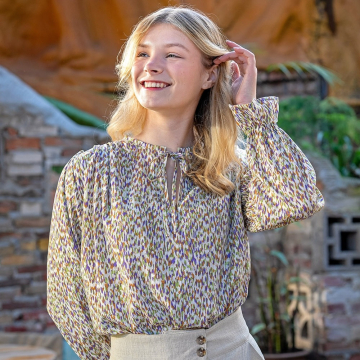 viscose poplin stof abstract bedrukt limoen groen